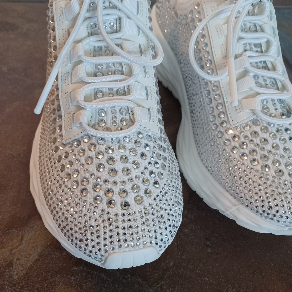 Steve Madden White Crystal Sneakers Brand New - Picture 7 of 16